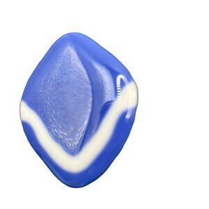 Blue & White Glass Brooch Pin A10